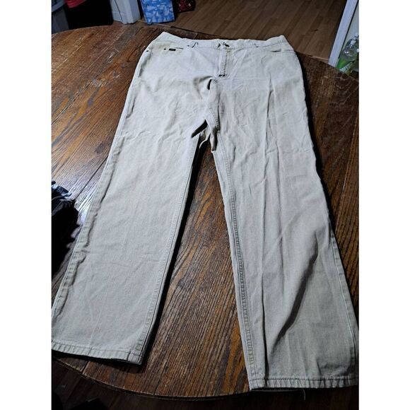 40x32 Lee Khaki Tan Denim Jeans with Pockets Belt Loops Casual Pants - Picture 1 of 5